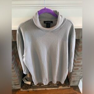 Ashley Stewart Plus Size Grey Turtleneck Quiet Luxury Sweater 18/20 Stap…